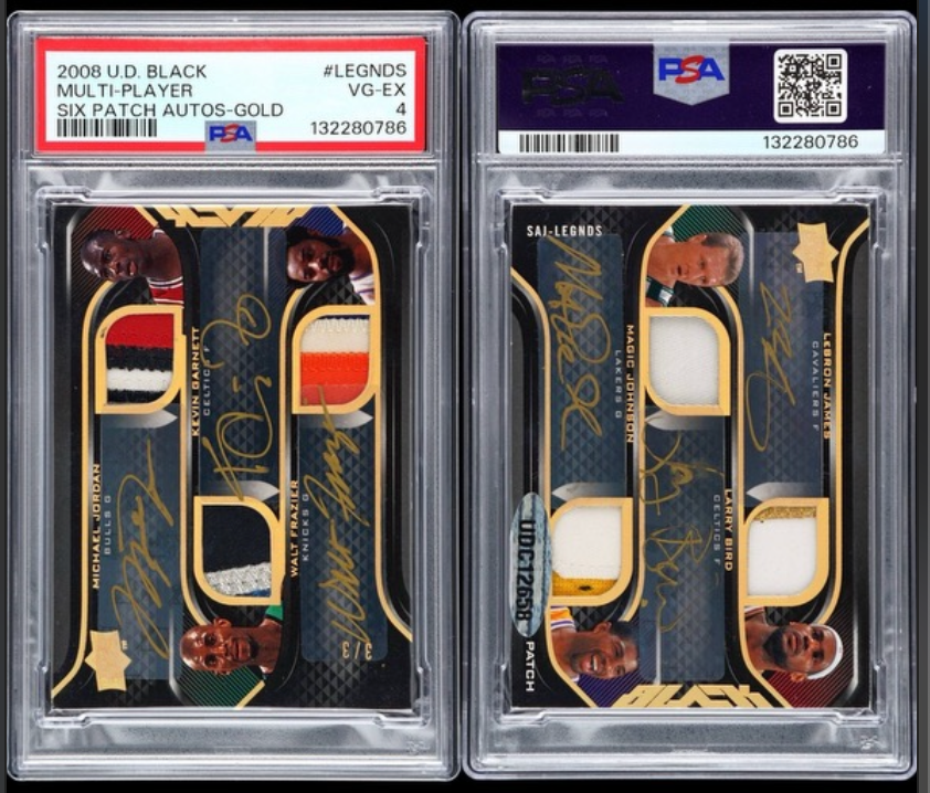 2008 UD Black /3 6 Card auto psa 4