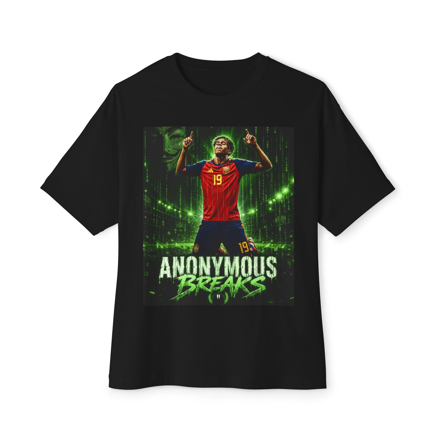 Soccer Player Graphic Tee — "Anonymous Breaks" Gamer-Style Jersey Shirt