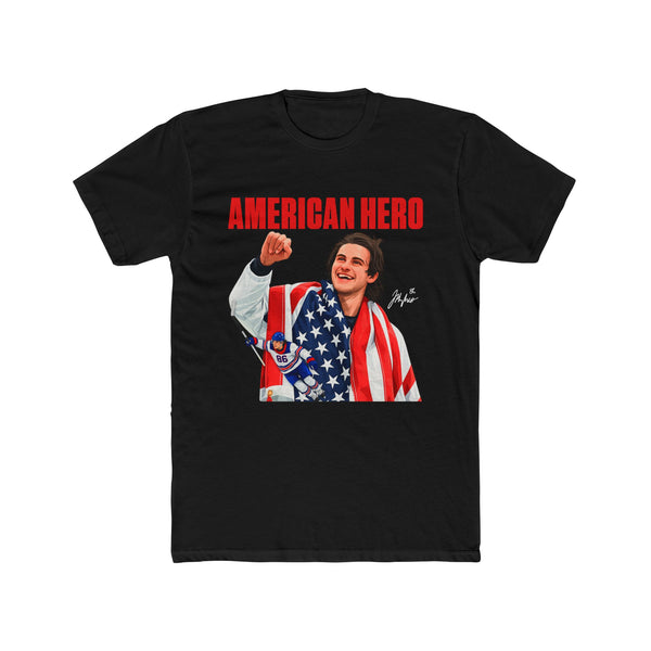 American Hero T-Shirt — Patriotic USA Flag Hockey Portrait Tee