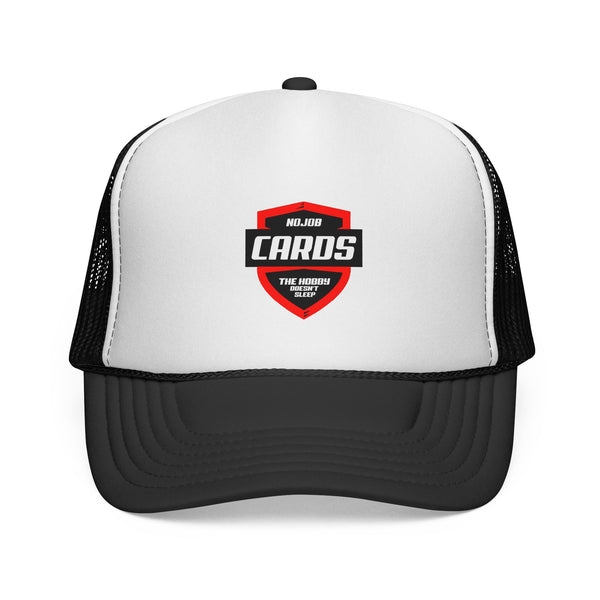 CARDS Shield Logo Trucker Cap | Red White Blue mesh trucker cap