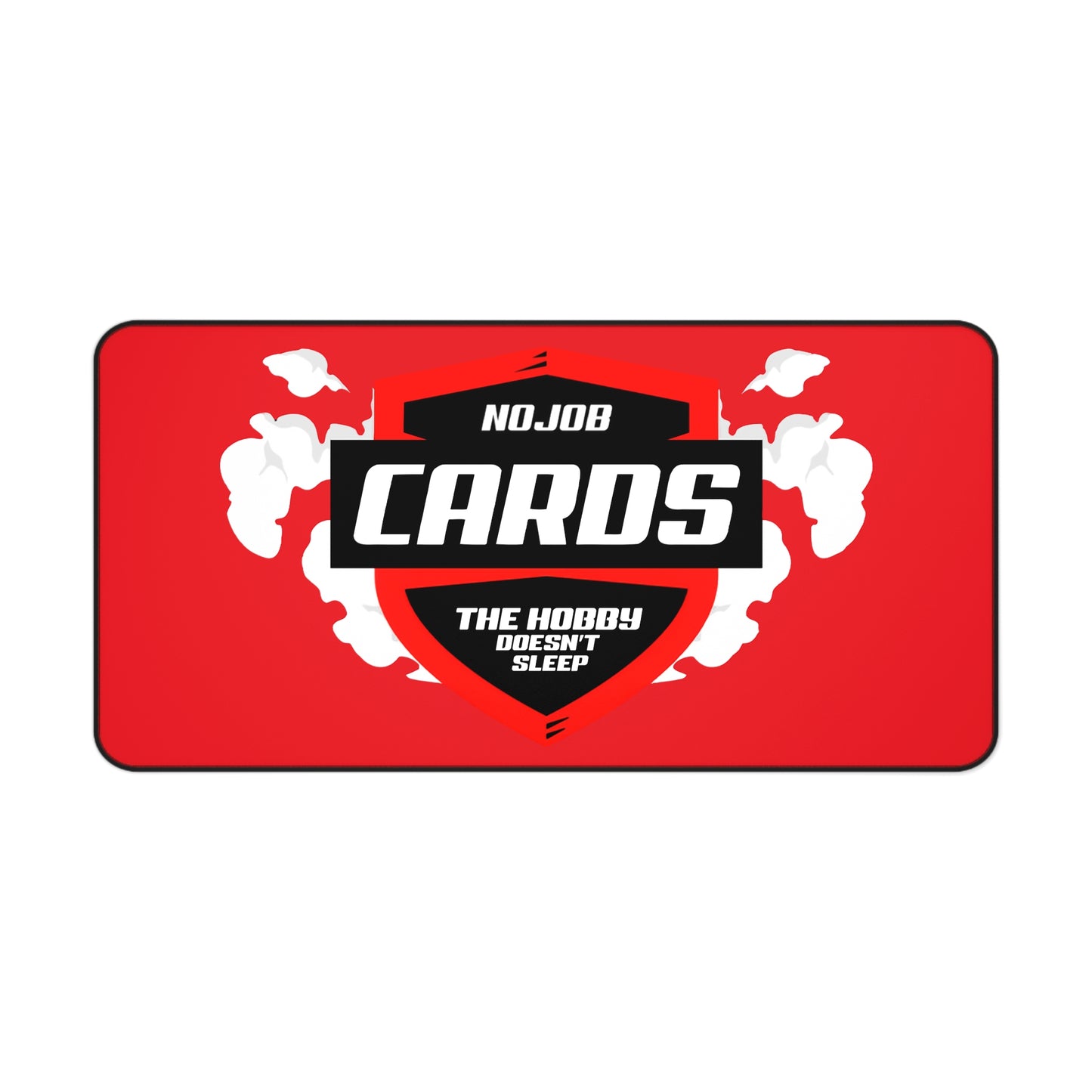 Cards Logo Desk Mat | Red Gaming Playmat, The Hobby Doesn’t Sleep