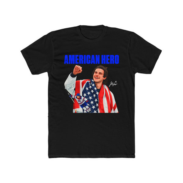 American Hero T-Shirt — Patriotic USA Flag Hockey Portrait Tee