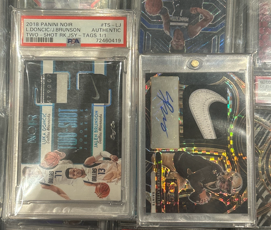 Spencer Rattler 1/1 & Luka Doncic/Jalen Brunson Rookie Noir Dual
